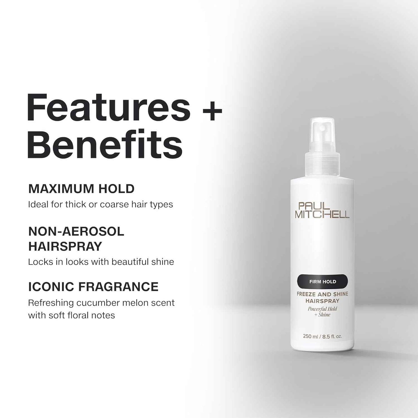 Paul Mitchell Freeze and Shine Super Hairspray, Maximum Hold, Shiny Finish Hairspray, For Coarse Hair