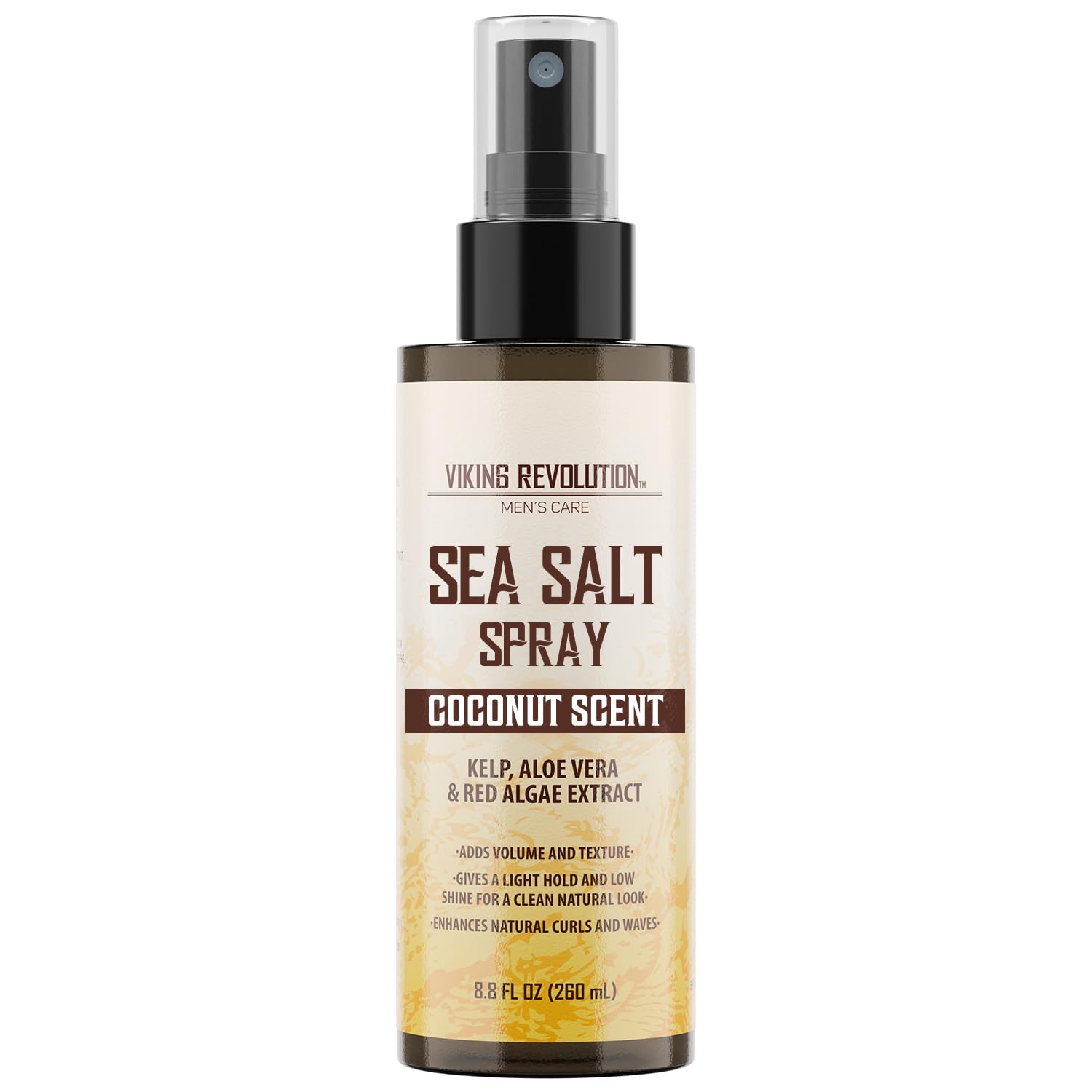 Viking Revolution Coconut Sea Salt Spray for Hair Men - Hair Texturizing Spray with Kelp, Aloe Vera &amp;amp; Red Algae Extract - Surf to Add Volume and Texture - Sea Salt for Men Beach