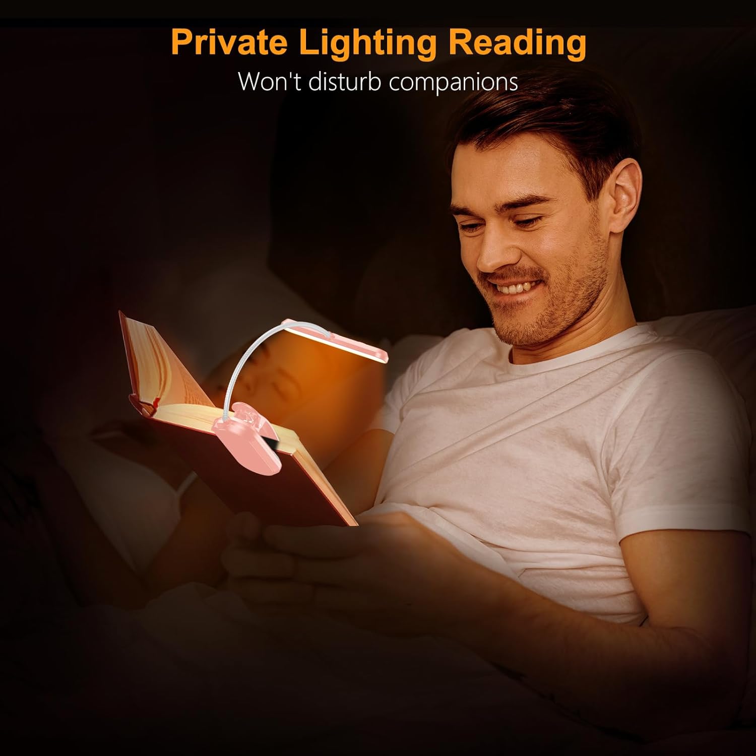 Gritin_Rechargeable_Book_Light_for_Reading_in_Bed_with_19_LED_&Memory_Function-Eye_Caring_3_Color_Temperatures,5_Brightness_Levels,80_Hrs_Runtime_Flexible_Goose_Neck_Clip_on_Light-Pink