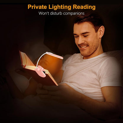 Gritin_Rechargeable_Book_Light_for_Reading_in_Bed_with_19_LED_&Memory_Function-Eye_Caring_3_Color_Temperatures,5_Brightness_Levels,80_Hrs_Runtime_Flexible_Goose_Neck_Clip_on_Light-Pink