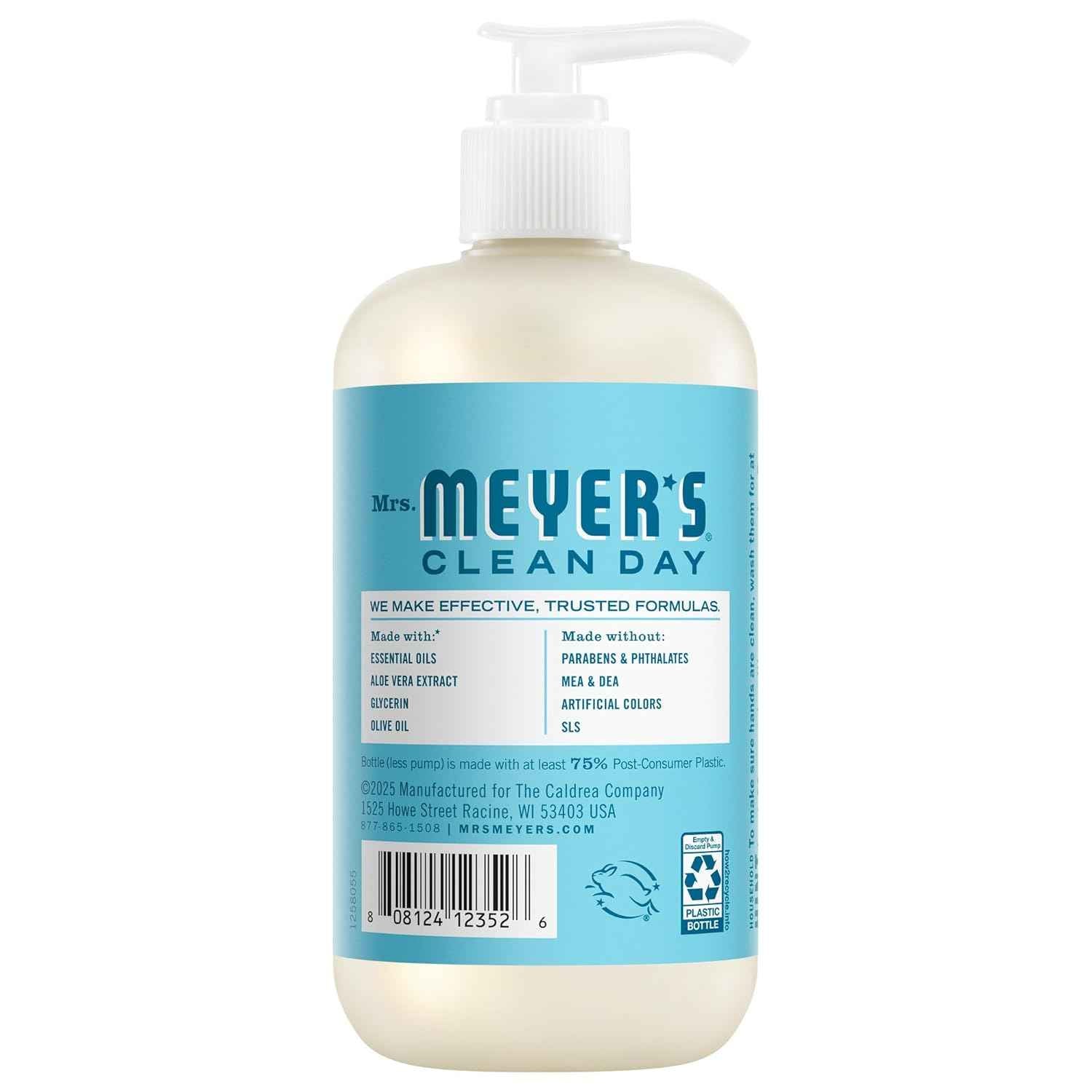Mrs. MEYER'S CLEAN DAY Liquid Hand Soap, Dewdrop Scent, 12.5 Ounce Bottle