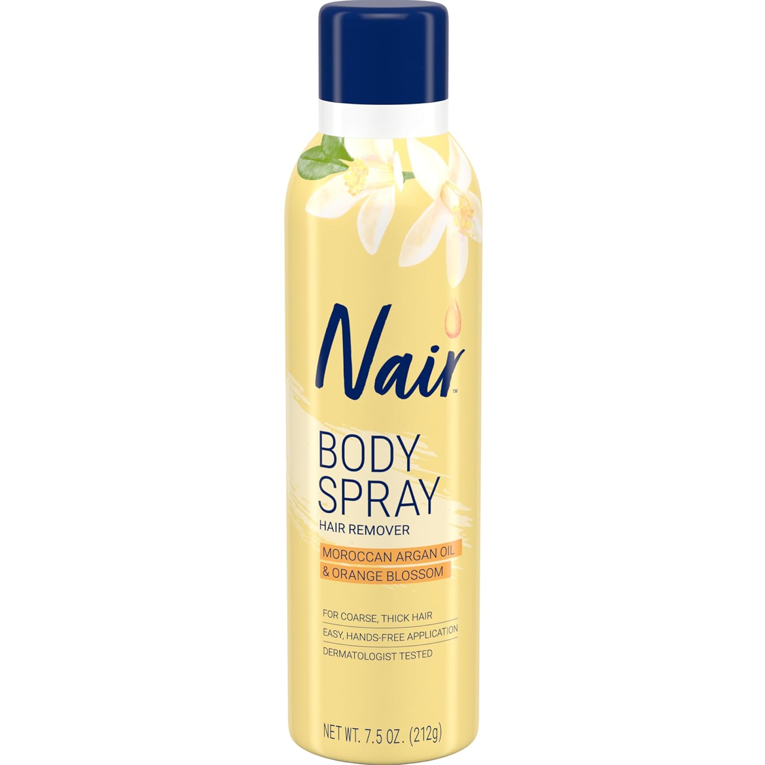Nair_Body_Spray_Hair_Remover,_Hands-Free_Applicator_Hair_Removal_Spray_with_Moroccan_Argan_Oil_and_Orange_Blossom_for_Body,_7.5_Oz  