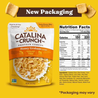 Catalina Crunch Protein Cereal - Sugar Free Breakfast Cereal with 11g of Protein - Gluten Free - Honey Graham - 9 oz. Bag