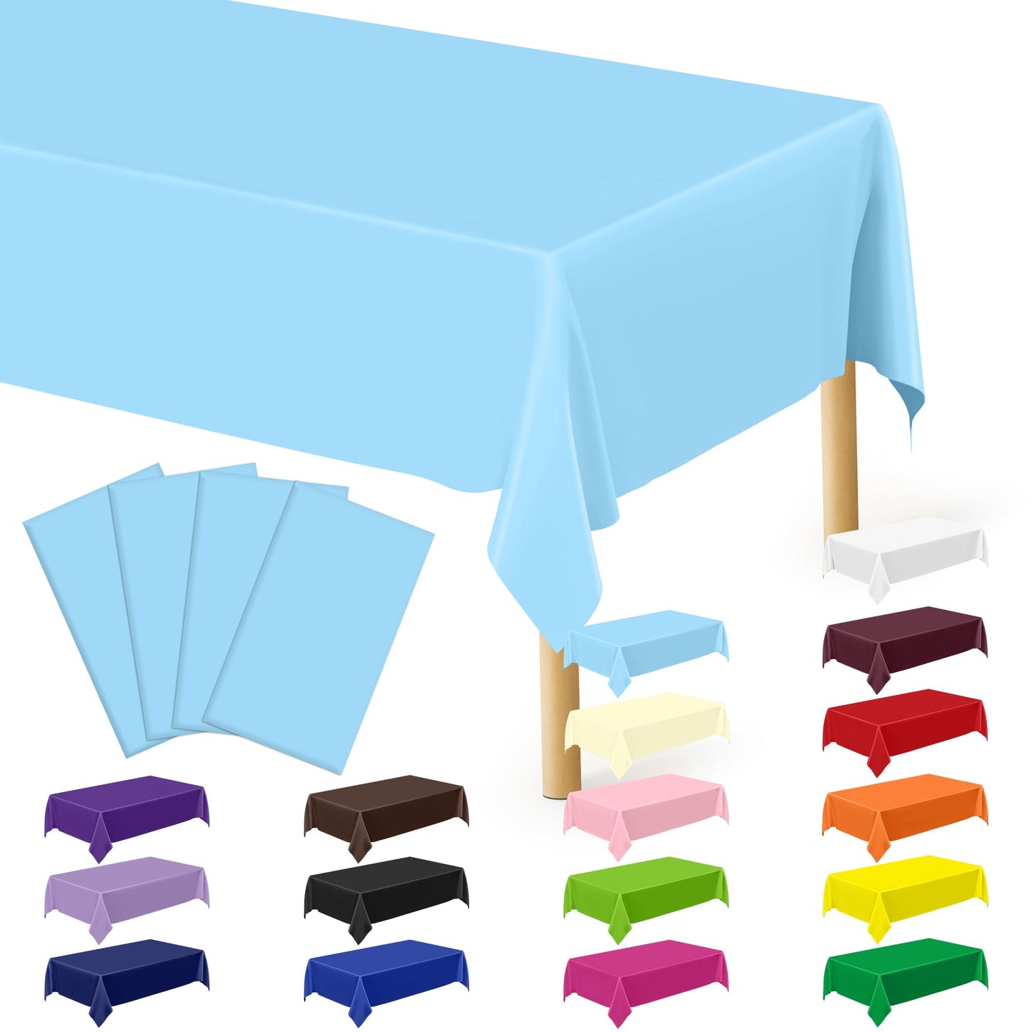 Skyblue - 4pcs 54x108 in