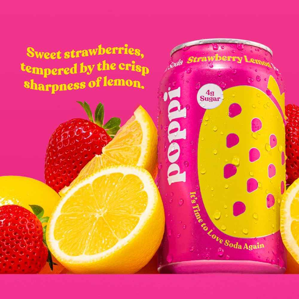 Poppi Sparkling Prebiotic Soda Beverage with Apple Cider Vinegar, Seltzer Water and Fruit Juice, 12 Fl Oz, 1 Count, Packaging May Vary