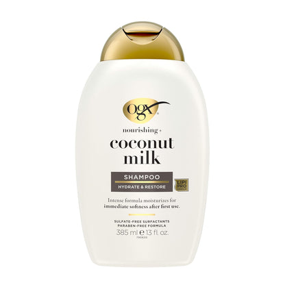 OGX_Nourishing_+_Coconut_Milk_Moisturizing_Shampoo,_Hydrating_&_Restoring_Shampoo_Moisturizes_for_Soft_Hair_After_the_First_Use,_Paraben-Free,_Sulfate-Free_Surfactants,_13_fl._oz