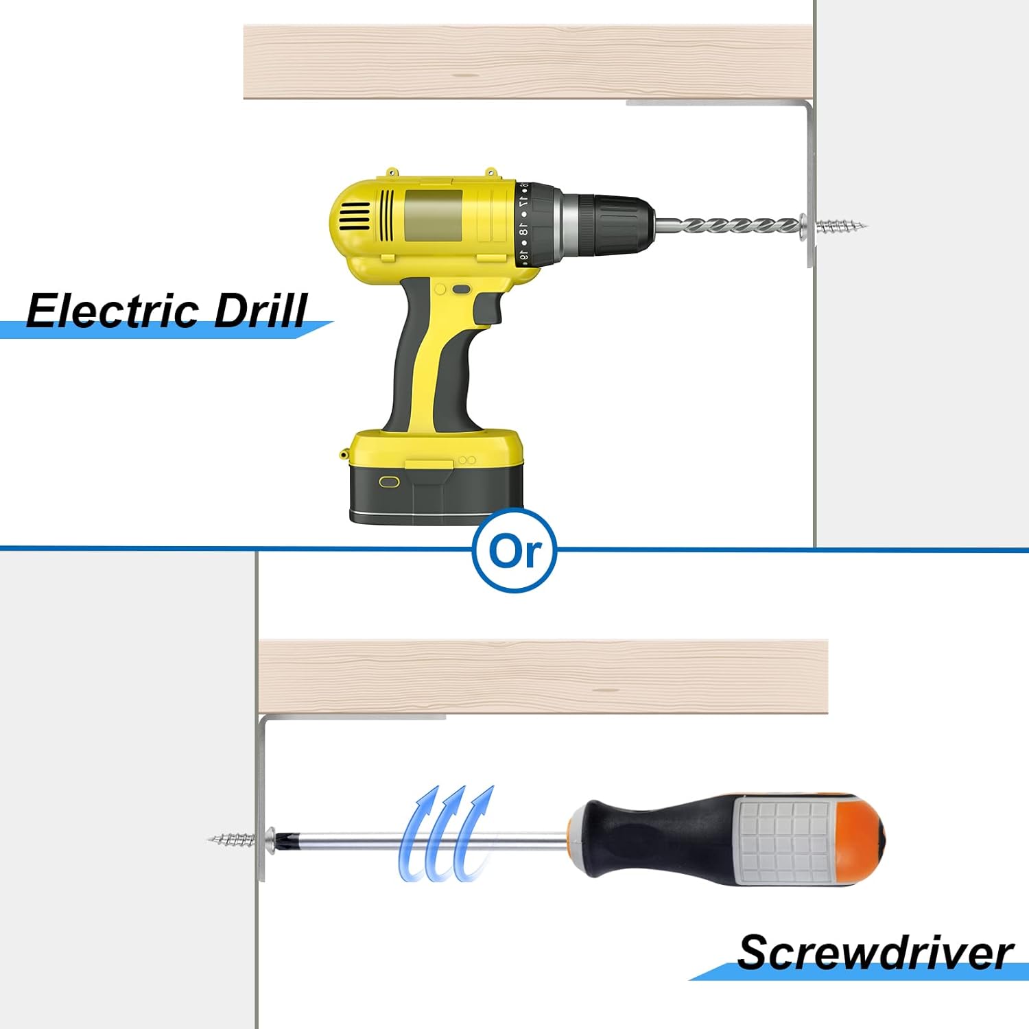 16_Pcs_L_Bracket_Stainless_Steel_Corner_Brace_Sets,_90_Degree_Right_Angle_Brackets_with_64_Pcs_Screws,_L_Bracket_Firmware_for_Wooden_Shelves,_Chairs,_Tables,_Dressers,_Furniture_(Silver)