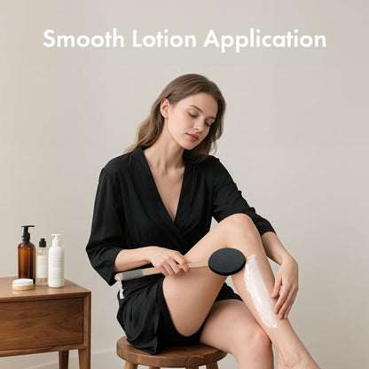 AmazerBath_Lotion_Applicator_for_Back,_Feet,_4_Replacement_Pads_with_17"_Curved_Handle,_Back_Sunscreen_Applicator_for_Kids,_Elderly,_Women,_Apply_Skin_Cream_Medicine_Moisturizer_Tanner,_Black