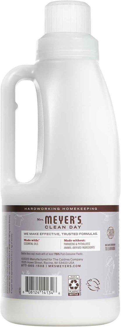 MRS. MEYER'S CLEAN DAY Liquid Fabric Softener, Infused with Essential Oils, Paraben Free