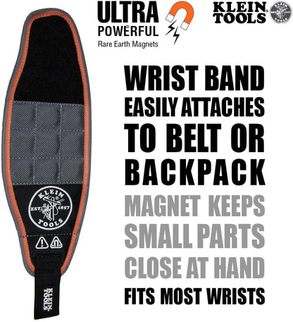Klein_Tools_55895_Magnetic_Wristband,_Tradesman_Pro_Tool_Wristband_Holds_Wire_Connectors,_Screws,_Nails,_Drill_Bits,_With_Breathable_Mesh