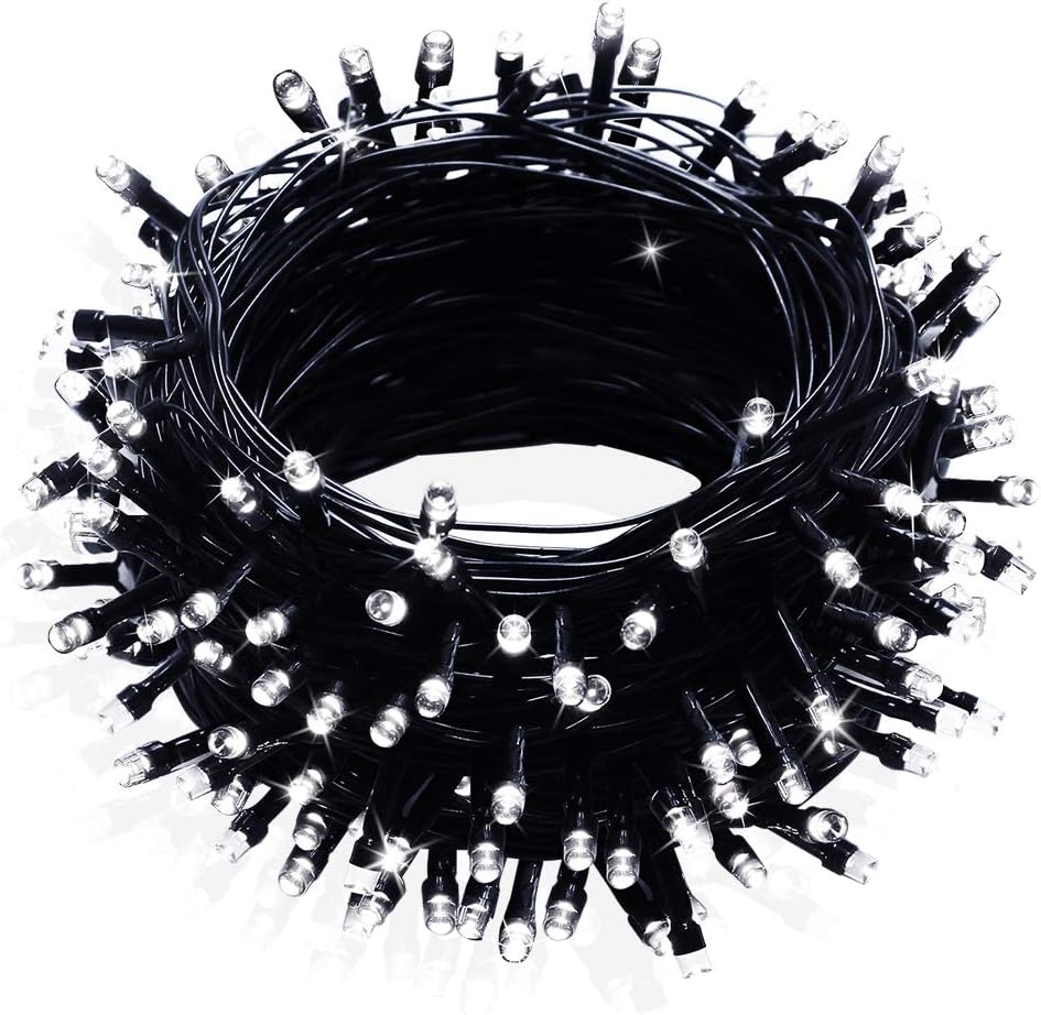 FULLBELL_Black_and_White_Christmas_Decorations,_Black_Christmas_Lights_33ft_100_LED_with_Memory_Function,_8_Modes_Gothic_String_Lights_for_Tree,_Goth_Home,_Indoor_Outdoor