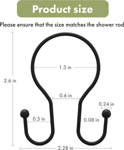 AmazerBath_Shower_Curtain_Hooks_Black_Shower_Curtain_Rings,_Simple_Double_Hook_Shower_Curtain_Hooks_Rust_Proof,_Smooth_Sturdy_Metal_Shower_Hooks_for_Shower_Curtain_Rod,_12_Pcs_Shower_Rod_Hooks