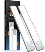 BLS 10inch Under Cabinet Lights, 40 LED Closet Lights, Motion Sensor Light Indoor, Battery Operated Lights, 1800mah USB C Rechargeable Under Cabinet Lighting, Magnetic Night Light for Kitchen (2 Pack)