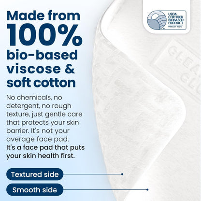 Clean_Skin_Club_Clean²_Pads_2.0_[New_&_Improved_Edges]_Guaranteed_Not_to_Shed_&_Tear_Face_Pads,_Unique_Triple_Layers,_Textured_&_Ultra_Soft_Side,_Organic_Disposable_Cotton,_Pair_with_Makeup_Remover