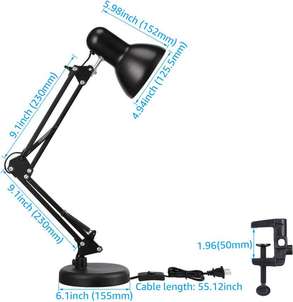 TORCHSTAR_Metal_Desk_Lamp_with_Clamp,_Swing_Arm,_Architect_Adjustable_Gooseneck_Table_Lamp,_Clip_Desk_Lights_for_Home_Office,_Work,_Study,_Reading,_E26_Base,_Multi-Joint,_Black