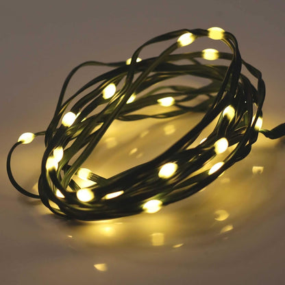 QBIS_Outdoor_Christmas_Lights_-_Fairy_Lights_Battery_Operated_with_Small_Warm_White_LEDs,_Green_Wire,_Multifunction,_6hr_Timer,_Indoor/Outdoor_Battery_Operated_String_for_Wreath,_Garland_or_Tree