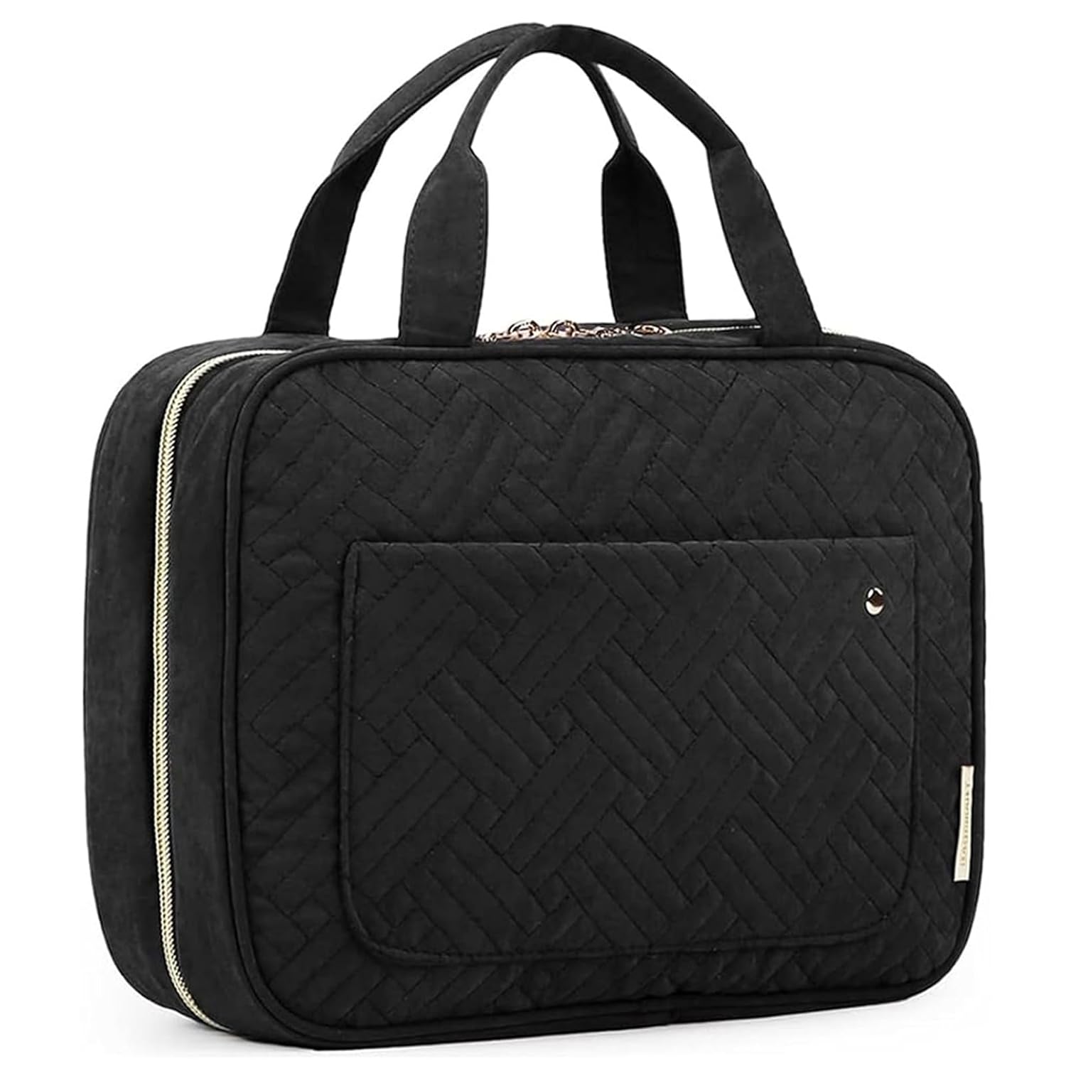 BAGSMART_Toiletry_Bag_Travel_Bag_with_Hanging_Hook,_Water-resistant_Makeup_Cosmetic_Bag_Travel_Organizer_for_Accessories,_Shampoo,_Full-size_Container,_Toiletries_(Black,_Medium)