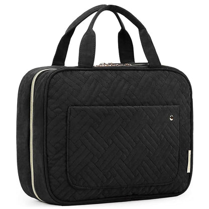 BAGSMART_Toiletry_Bag_Travel_Bag_with_Hanging_Hook,_Water-resistant_Makeup_Cosmetic_Bag_Travel_Organizer_for_Accessories,_Shampoo,_Full-size_Container,_Toiletries_(Black,_Medium)