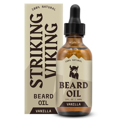 Striking Viking Vanilla Beard Oil for Men - Naturally Derived Conditioner with Argan &amp;amp; Jojoba Oils for Softening, Moisturizing and Growth (2 Oz)