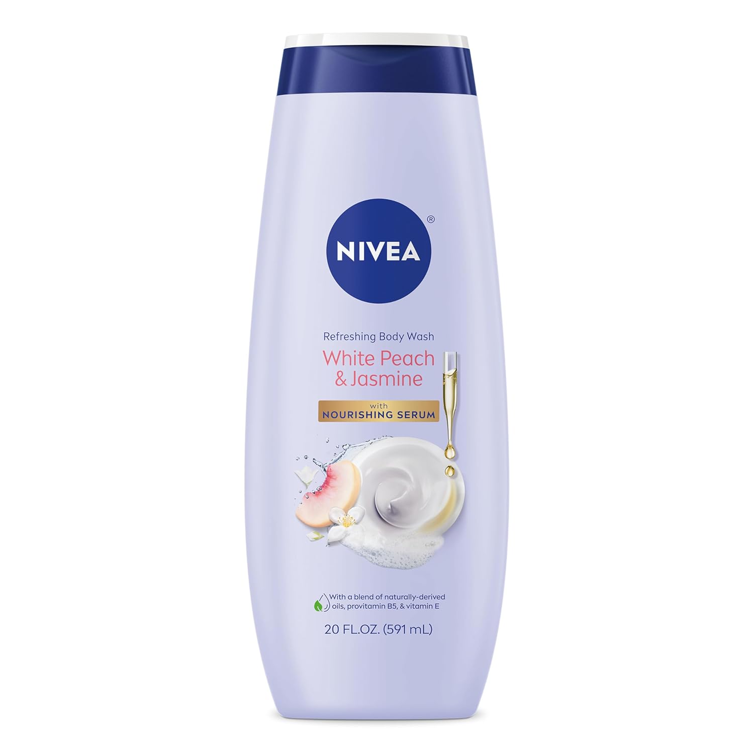 NIVEA_Refreshing_White_Peach_and_Jasmine_Body_Wash_with_Nourishing_Serum,_Scented_Body_Wash_for_Women,_Enriched_with_Provitamin_B5_and_Vitamin_E,_20_Fl_Oz_Bottle