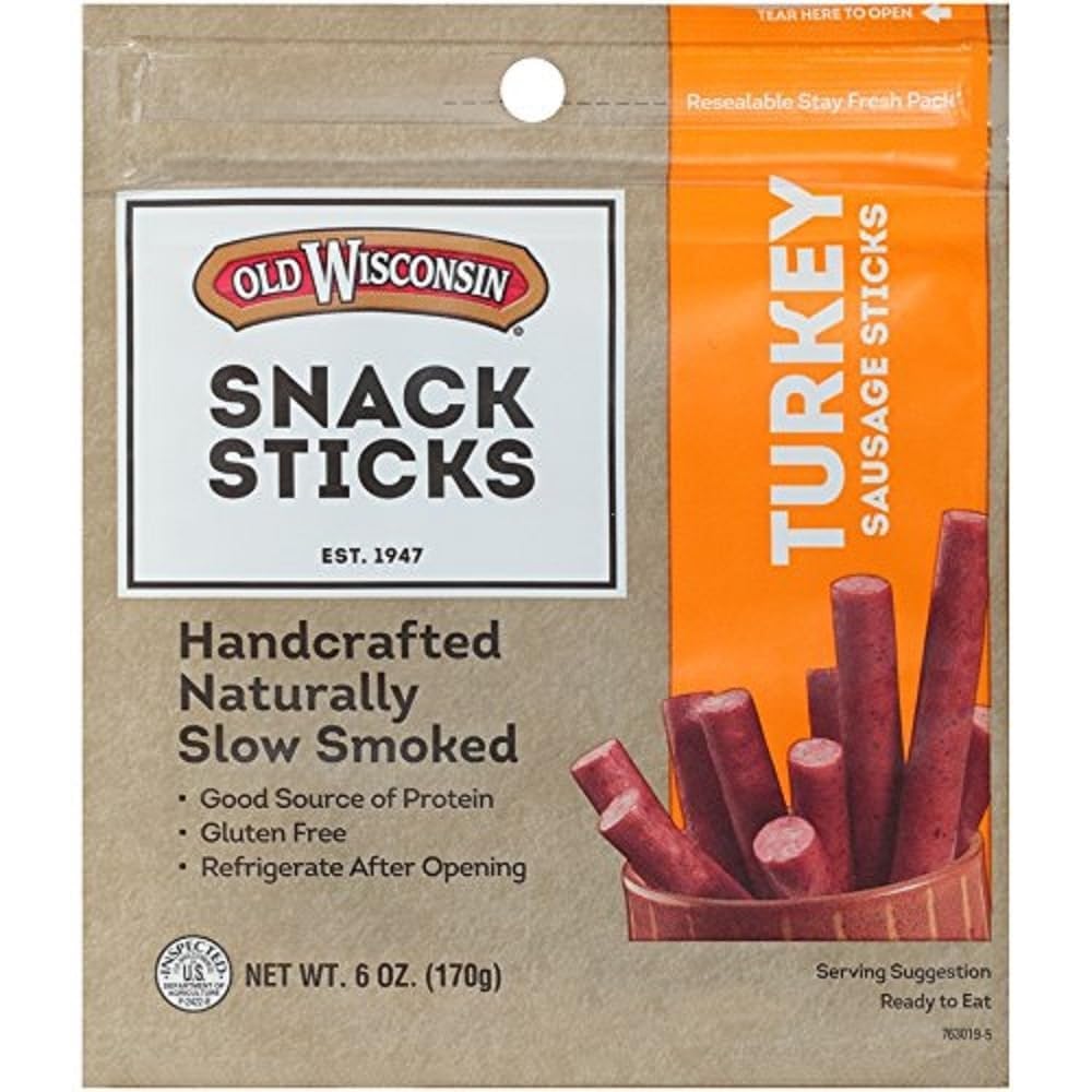 Old_Wisconsin_Turkey_Sausage_Snack_Sticks,_Naturally_Smoked,_Ready_to_Eat,_High_Protein,_Low_Carb,_Keto,_Gluten_Free,_6_Ounce_Resealable_Package