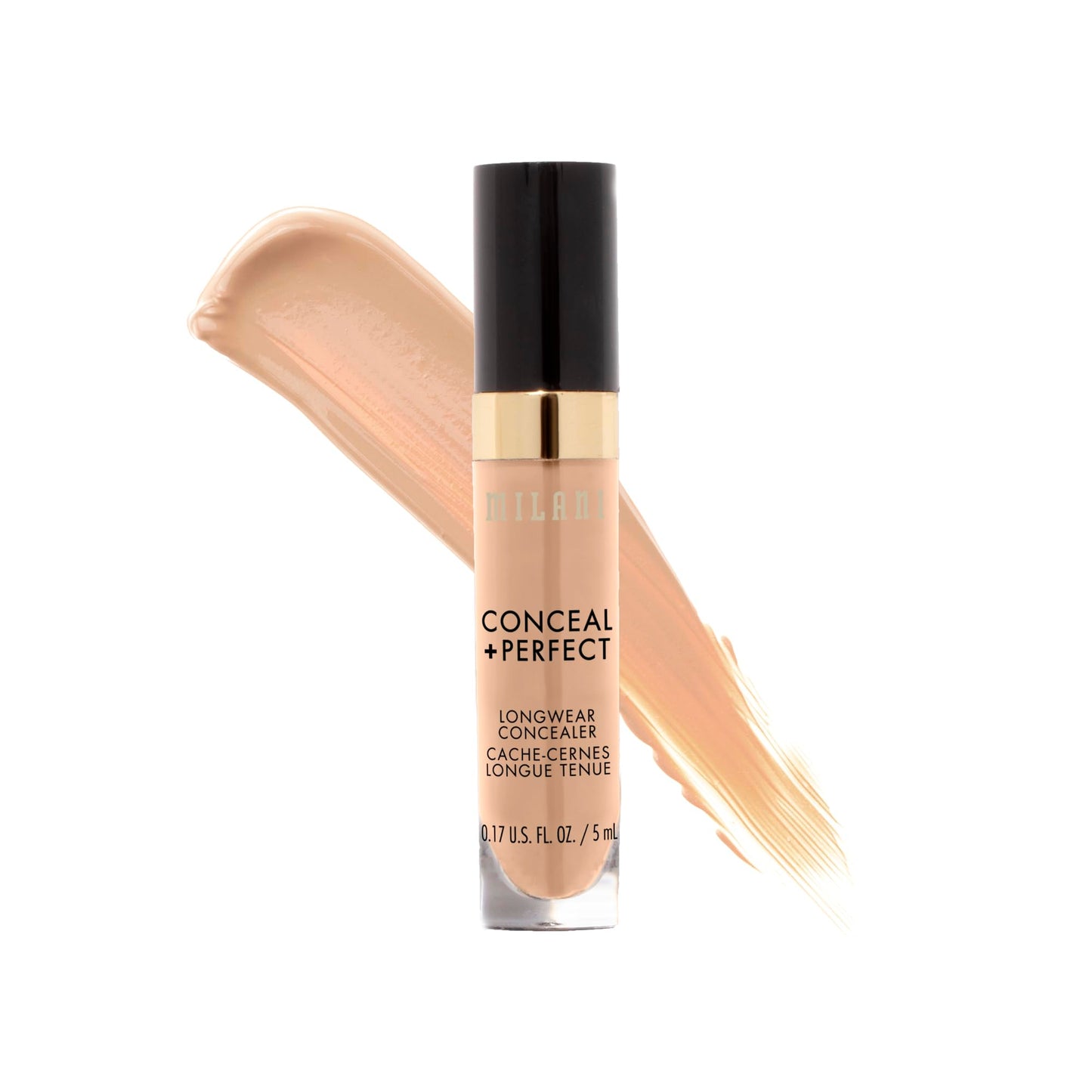 Milani Conceal + Perfect Longwear Concealer Full Coverage Infused with Hyaluronic Acid &amp;amp; Vitamin E, Cover Dark Circles, Blemishes &amp;amp; Skin Imperfections for Long-Lasting Wear - Medium Beige