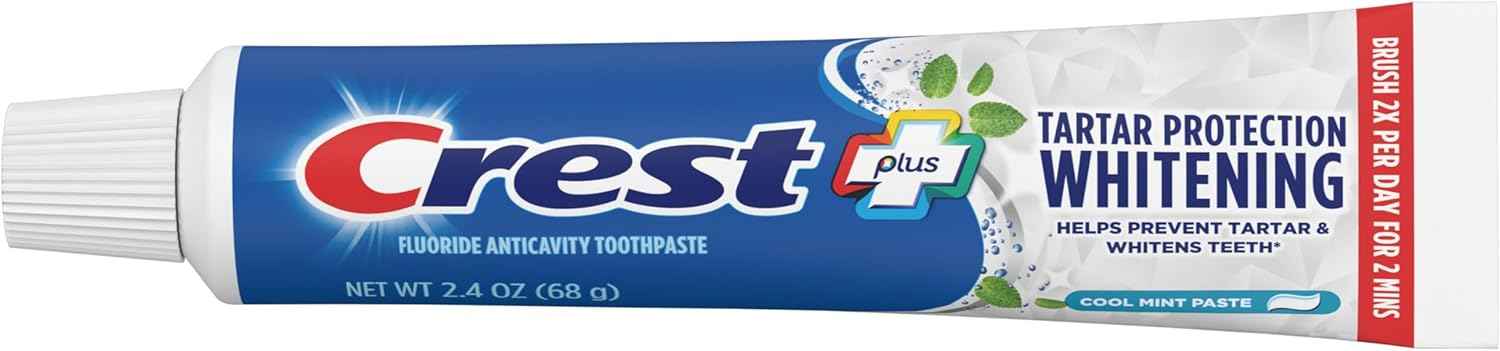 Crest Tartar Protection & Anticavity Toothpaste with Fluoride, Regular Paste, 2.4oz (Pack of 3)