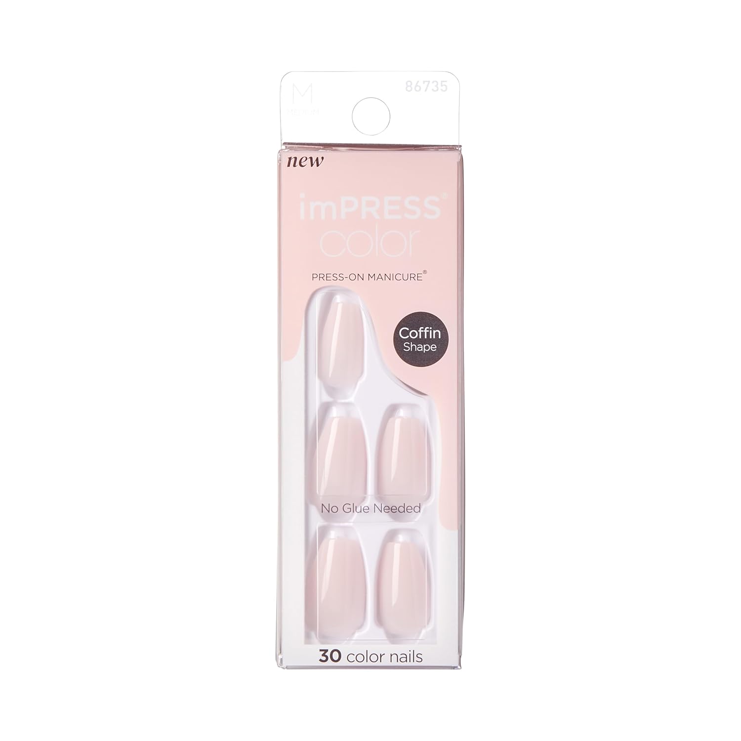 KISS_imPRESS_No_Glue_Mani_Press_On_Nails,_'Serendipity',_Pink,_Medium_Size,_Coffin_Shape,_Includes_30_Nails,_Prep_Pad,_Instructions_Sheet,_1_Manicure_Stick,_1_Mini_File