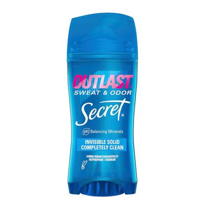 Secret_Outlast_Antiperspirant_Deodorant_for_Women,_72hr_Sweat_&_Odor_Protection,_PH_Balancing_Minerals,_Invisible_Solid,_Completely_Clean_Scent,_2.6_oz
