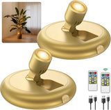 Rechargeable Battery LED Spotlight Indoor: Wireless Mini Art Accent Spot Lights with Timer Remote - Small Dimmable Uplight for Plants Display Painting Dartboard Artwork Portrait Closet