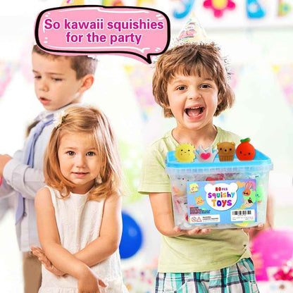 80Pcs Kawaii Squishy Mochi Toy Bulk - Party Favors for Kids Ages 4–8, Fidget Sensory
