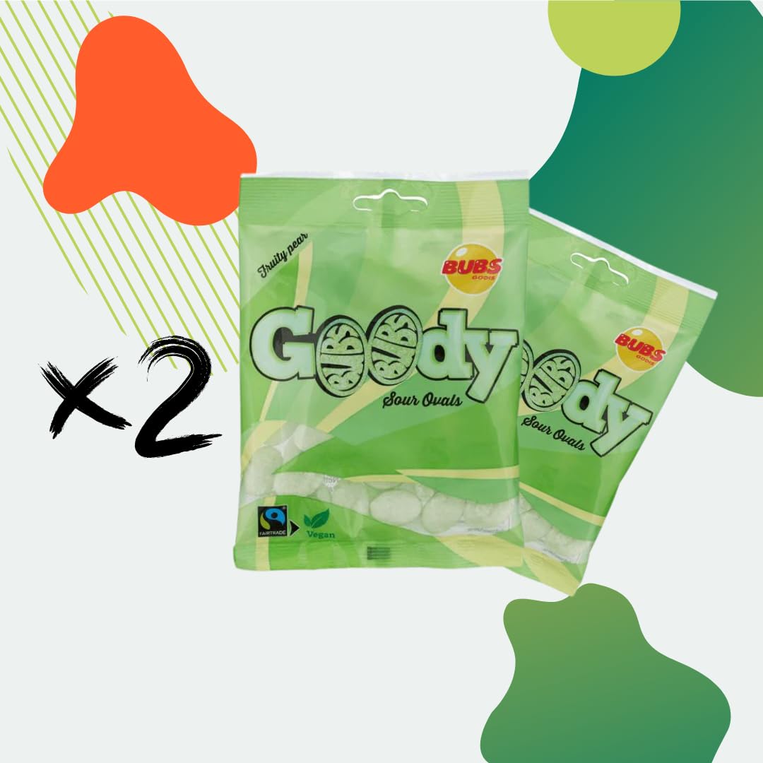 2x90g Bubs Goody Sour Ovals Fruity Pear