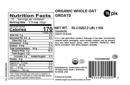Yupik_Organic_Whole_Oat_Groats,2.2_lb_(35.2_oz),_Non-GMO,_Vegan,_Kosher,_Raw,_Whole_Grain_Oats,_Salt-Free,_Nutty_Flavor,_Good_Source_of_Fiber,_Ideal_for_Baking_&_Cooking