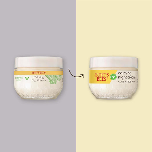Burt's_Bees_Calming_Night_Cream_With_Aloe_and_Rice_Milk,_Face_Moisturizer_For_Sensitive_Skin_Infuses_Skin_With_Moisture_While_You_Sleep,_98.8_Percent_Natural_Origin_Skin_Care,_1.8_oz._Tub