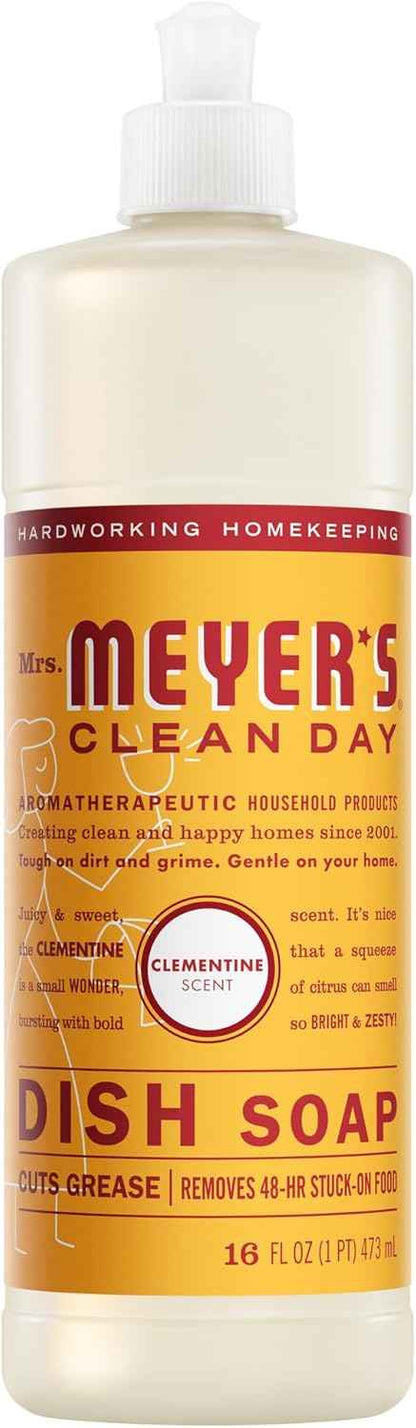 MRS. MEYER'S CLEAN DAY Liquid Dish Soap, Clementine Scent 16 Fl Oz