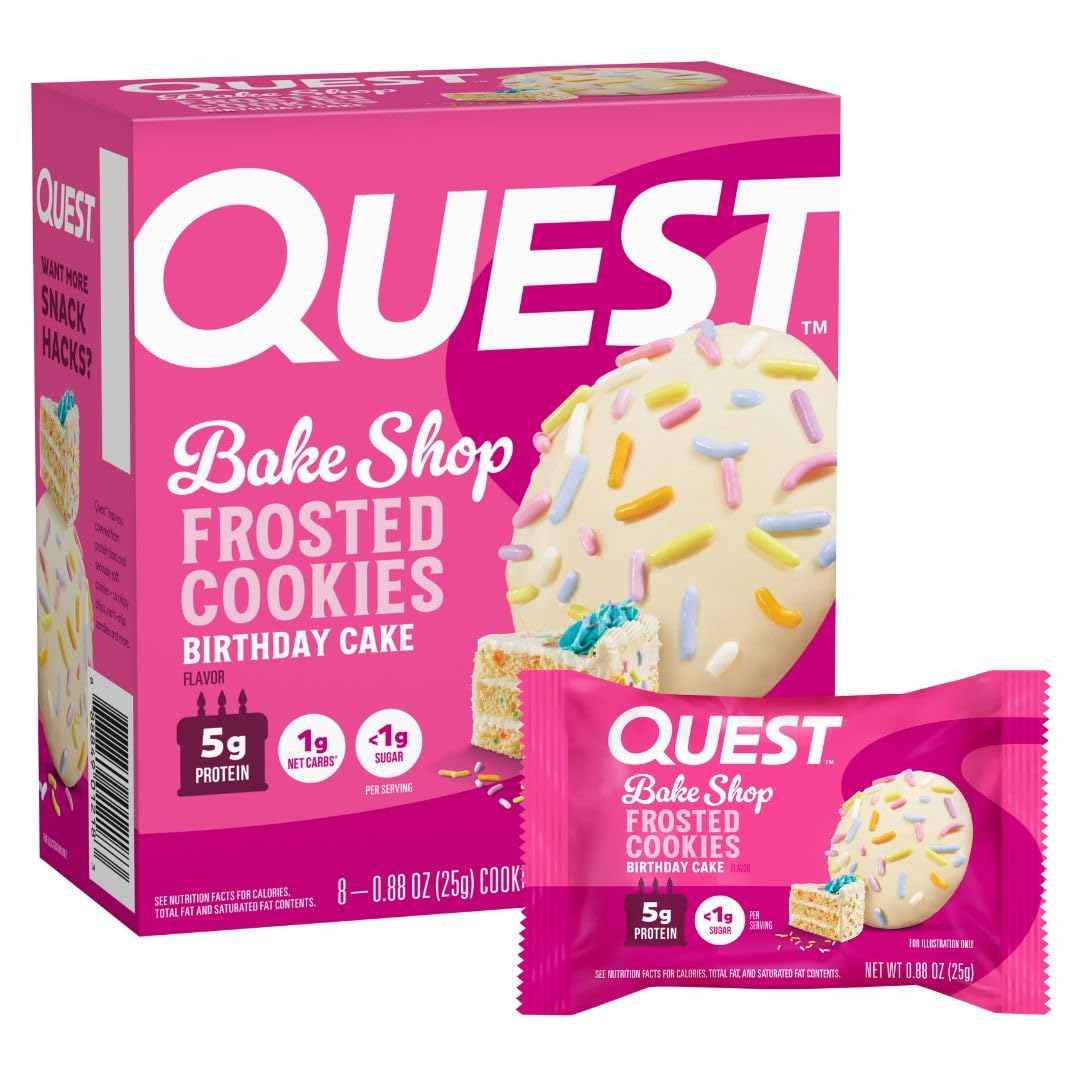 Quest Nutrition Frosted Protein Cookies, <1g Sugar, 5g Protein, 1g Net Carbs, Gluten Free