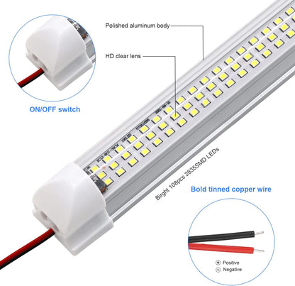 12v_LED_Interior_Light_Bar_|_108LEDs_1600LM_6W_DC_12_Volt_led_Strip_Lights_Enclosed_Trailer_Lights_Fixture_for_Camper_Truck_Van_RV_Trailer_Cargo_Cabient_Lights_Fixture_Motorhome_Lorry_(4Pack)