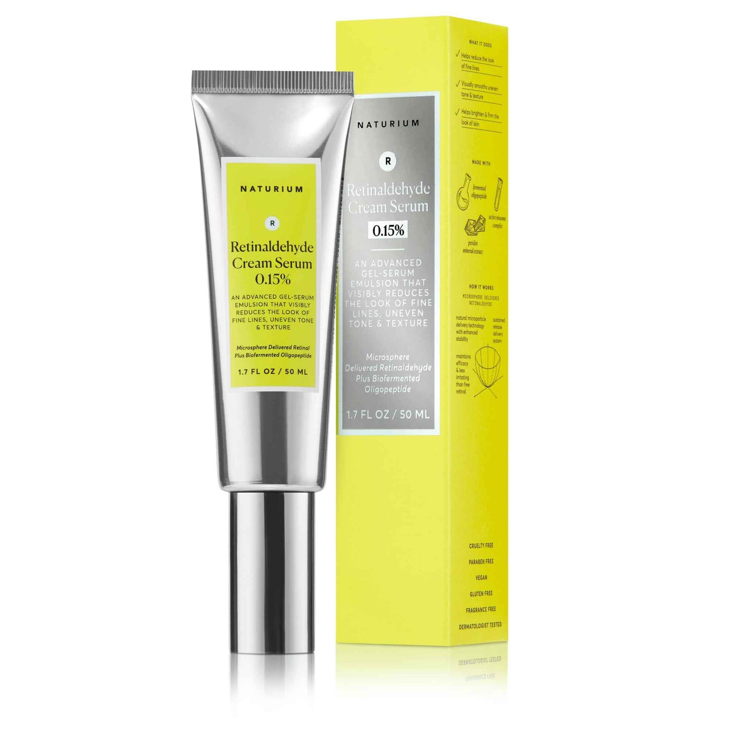 Naturium Retinaldehyde Cream Serum 0.10%, Advanced Anti-Aging & Smoothing Potent Face & Skin Care, 1.7 oz