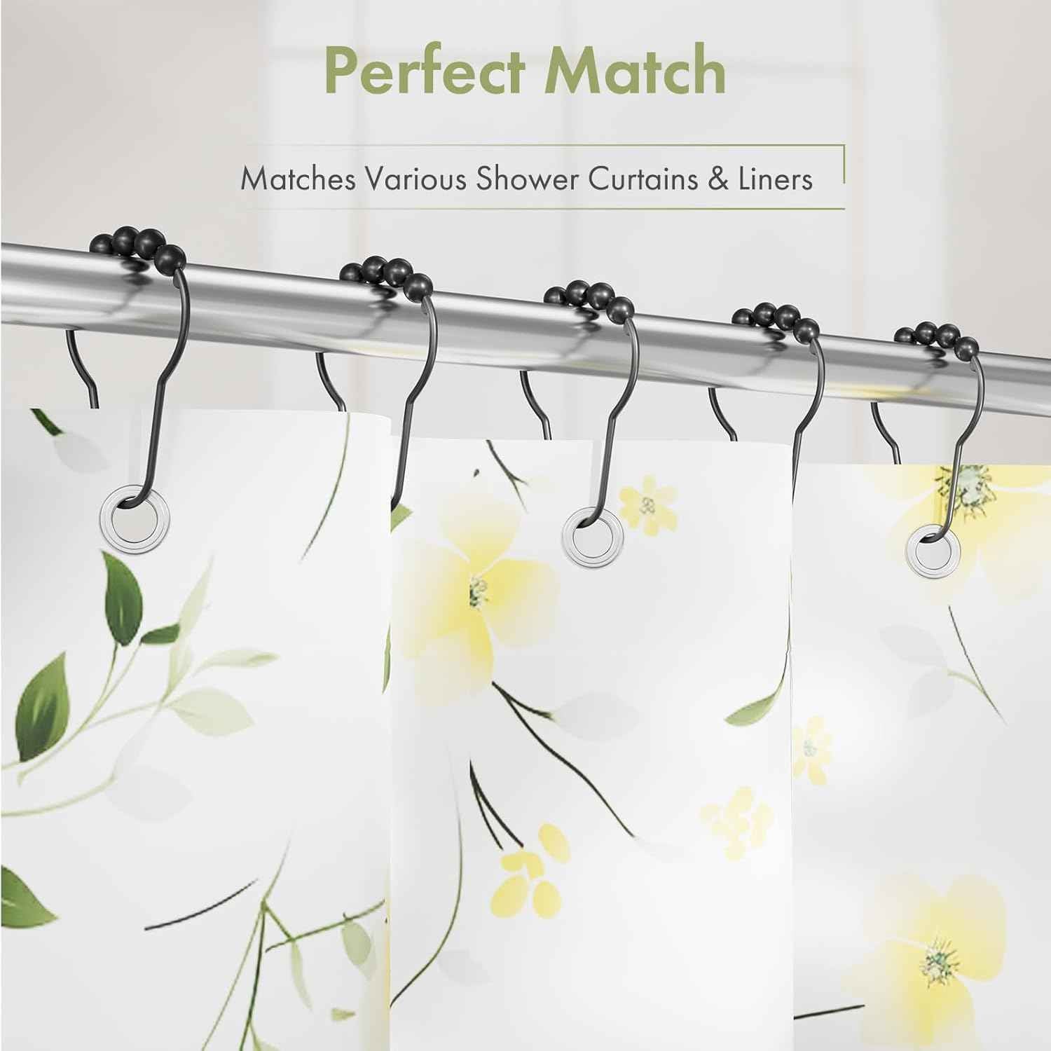 Amazer Shower Curtain Hooks, Decorative Shower Curtain Hooks, Shower Hooks for Shower Curtain Rust Proof Stainless Steel Shower Curtain Hooks