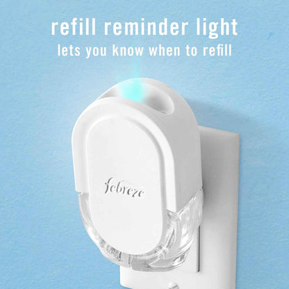 Febreze Plug In Air Freshener, Odor-Fighting Scented Oil Refill, Linen & Sky Scent, 4 Refills