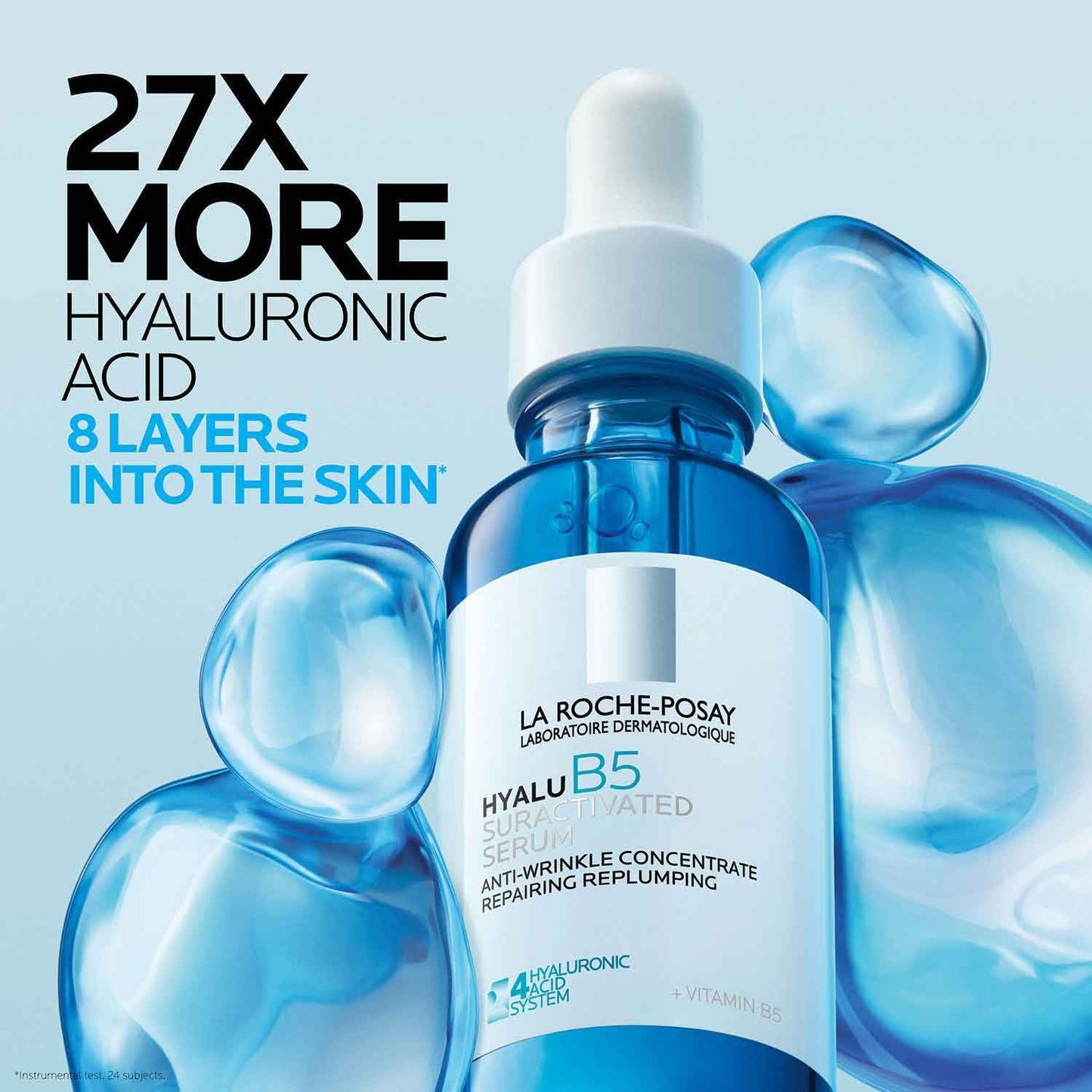 La Roche-Posay Hyalu B5 Pure Hyaluronic Acid Serum for Face, Vitamin B5 + Hyaluronic Acid + Madecassoside, Hydrating Serum Visibly Plumps Skin, Sensitive Skin Safe, Anti Aging, Oil-Free