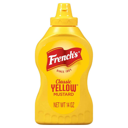 French’s Yellow Mustard, Classic, Stone-Ground #1 Grade Mustard Seeds, Product of the USA, Gluten Free, No Artificial Flavors, For Burgers, Brats, and Hot Dogs
