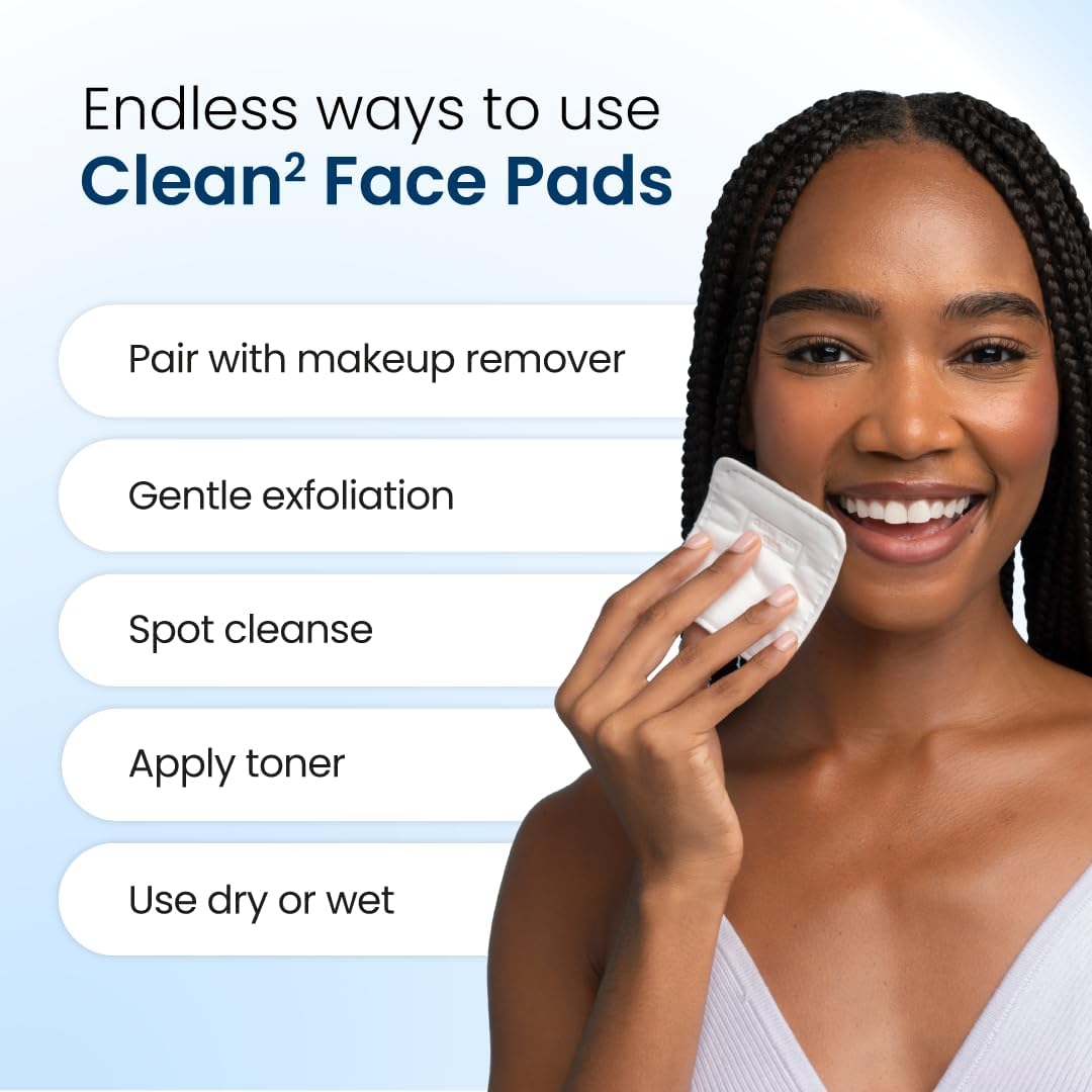 Clean_Skin_Club_Clean²_Pads_2.0_[New_&_Improved_Edges]_Guaranteed_Not_to_Shed_&_Tear_Face_Pads,_Unique_Triple_Layers,_Textured_&_Ultra_Soft_Side,_Organic_Disposable_Cotton,_Pair_with_Makeup_Remover
