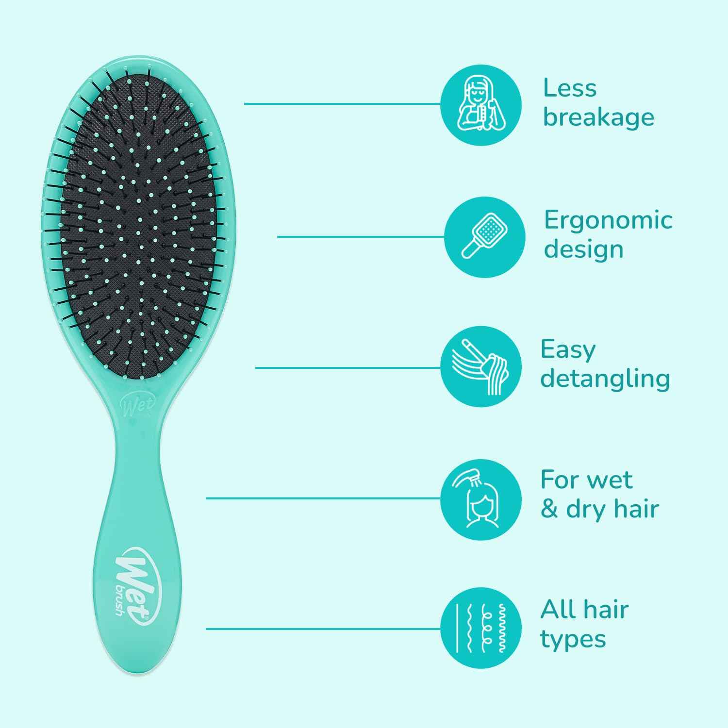 Wet Brush Original Detangler Hair Brush, Ultra-Soft IntelliFlex Bristles-Detangling Hairbrush Glides Through Tangles For All Hair Types (Wet Dry & Damaged Hair) - Women & Men