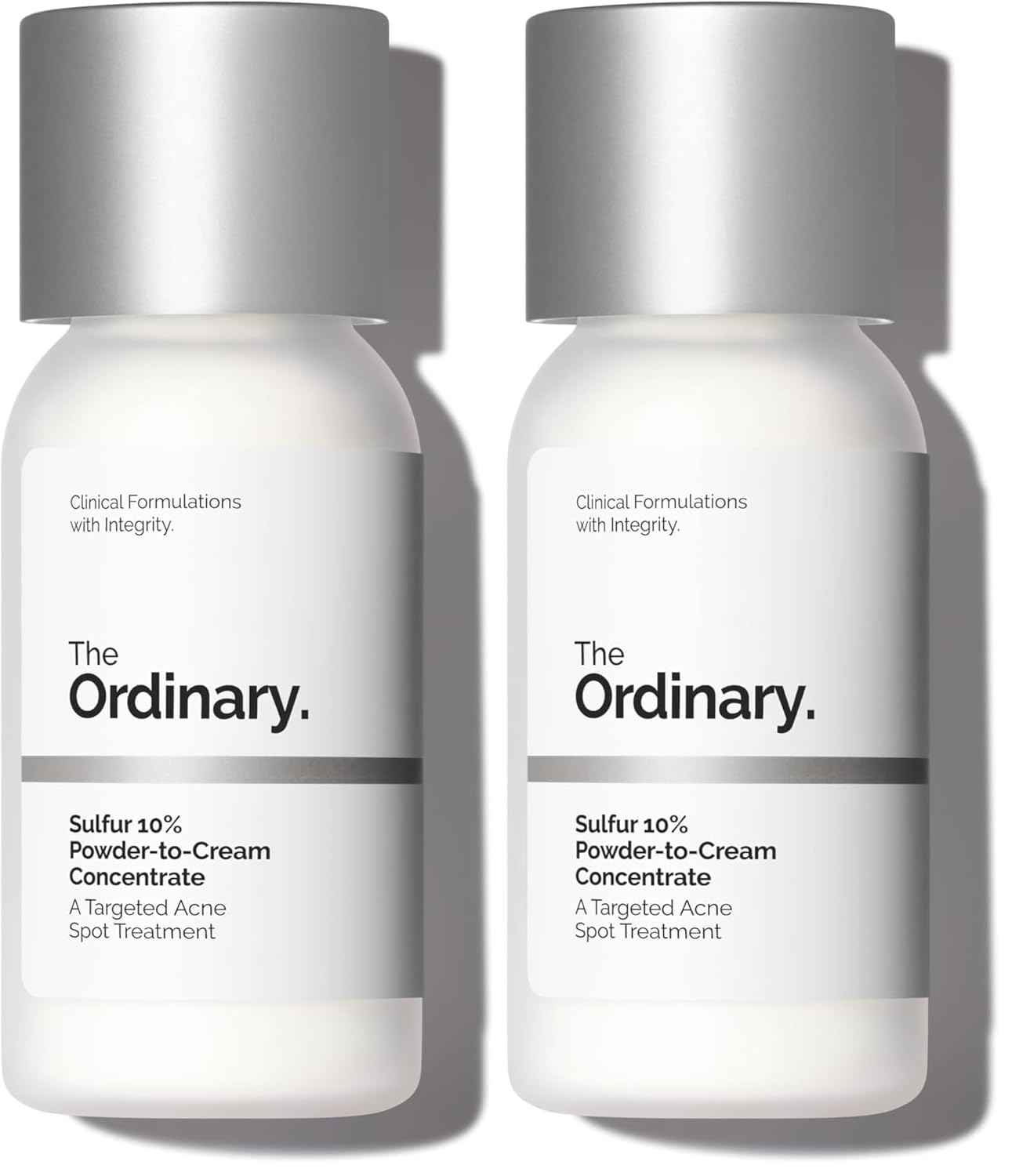 The Ordinary Sulfur 10% Powder-to-Cream Acne Spot Treatment Concentrate, Reduces Pimple Size and Zit Redness, 0.18 Oz