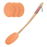 AmazerBath Lotion Applicator for Back, Feet, 4 Replacement Pads with 17" Curved Handle, Back Sunscreen Applicator for Kids, Elderly, Women, Apply Skin Cream Medicine Moisturizer Tanner