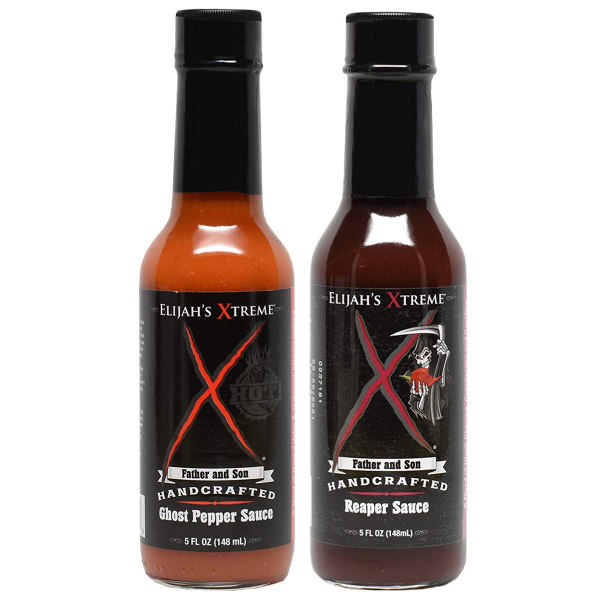Elijah&amp;#39;s Xtreme Carolina Reaper Hot Pepper Sauce with Sweet Black Cherries, Cranberries and Kentucky Bourbon (5 oz) (2-Pack) (Xtreme Ghost Pepper and Carolina Reaper)