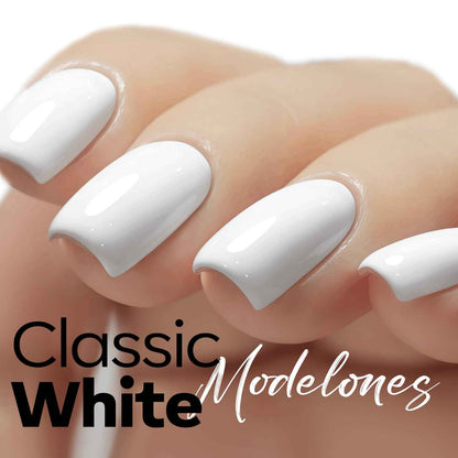 modelones White Gel Nail Polish Gel Polish Solid White Nail Poish Soak Off Pastel U V Nail Design Salon DIY Manicure 15 ML
