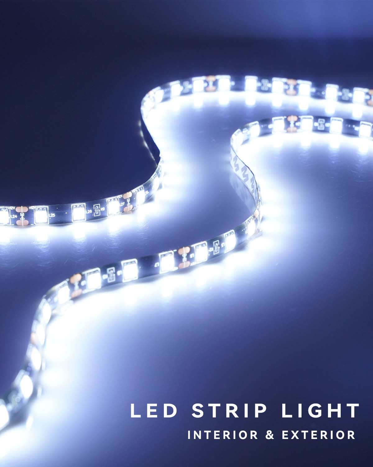 12V_Led_Light_Strip_24"_Connectable_White/Red/Green/Pink/Yellow/Blue/Ice_Blue_Led_Strip_Lights_for_Cars_Golf_Cart_Motorcycle_Boat_Trucks_Waterproof_Interior&_Exterior,_4Pack
