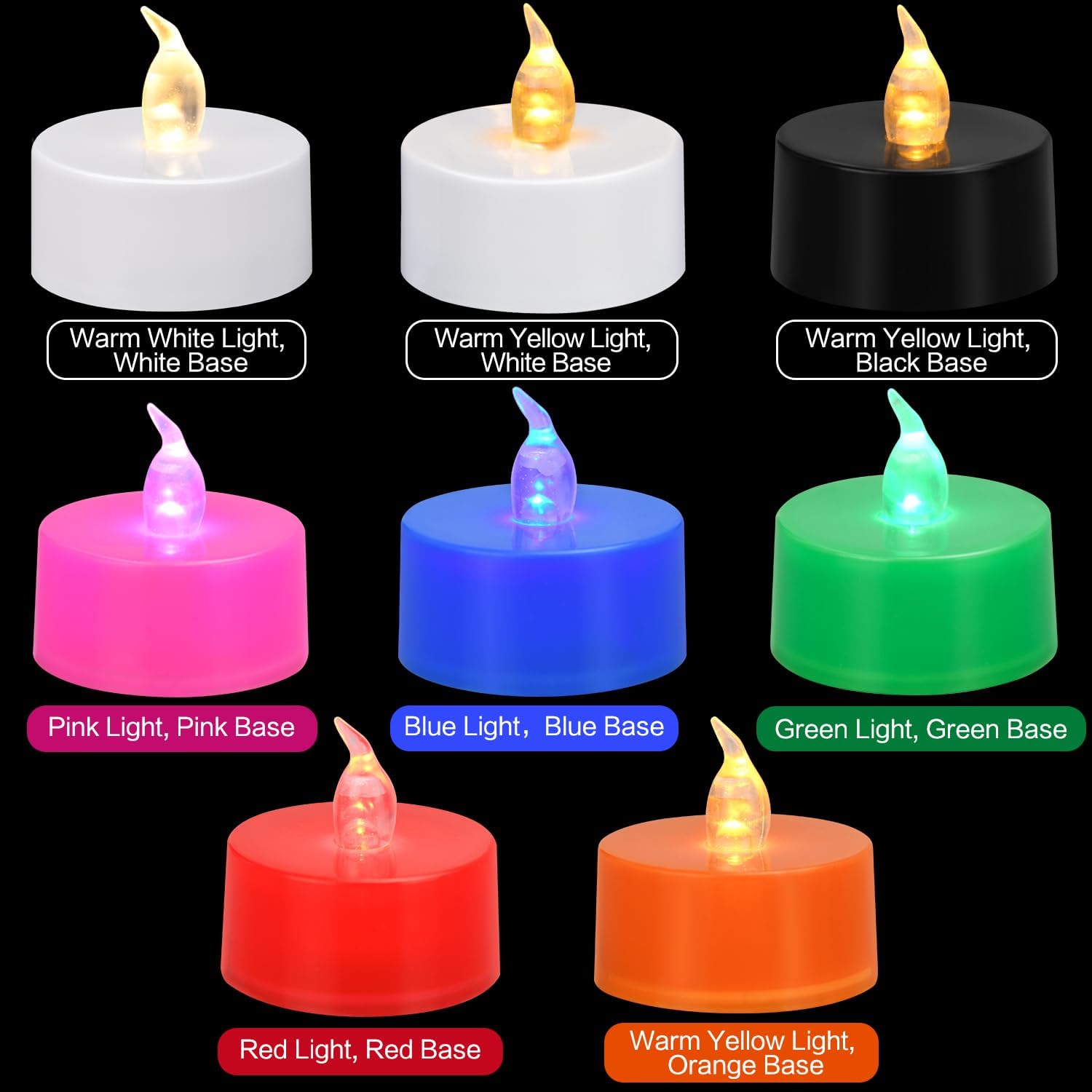 KOABY_12/24/50/100_Pack_LED_Tea_Lights,_Flickering_Lights,_Battery_Operated